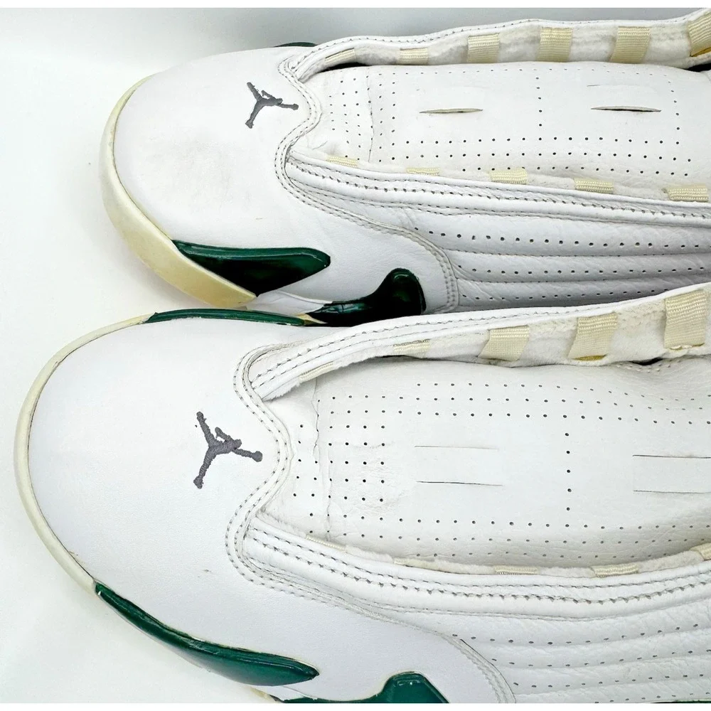Nike Air Jordan 14 Retro Forest Green White 2005 Size 13 311832-131 No Laces - Picture 11 of 16